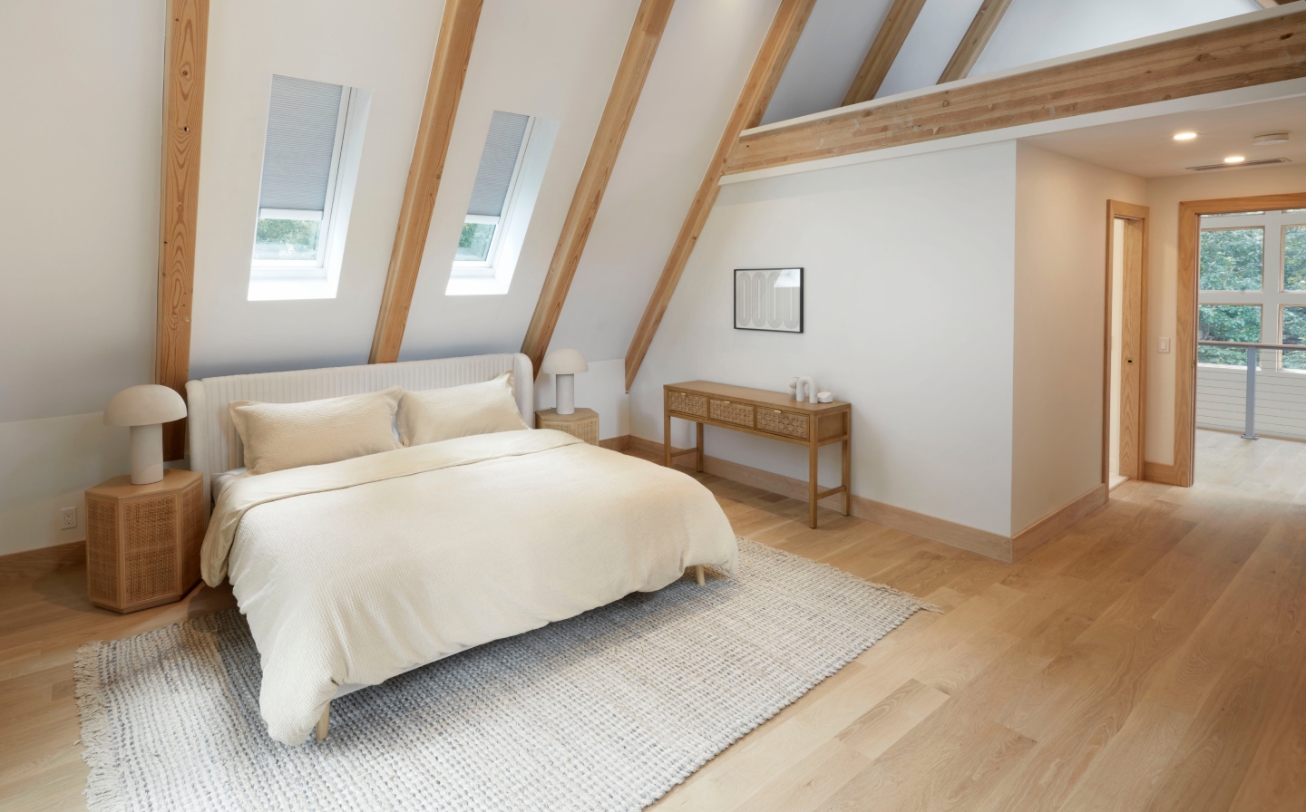 VELUX Manual Fresh Air Skylight Systems — opens with telescoping rod or handle, pre-installed shade included