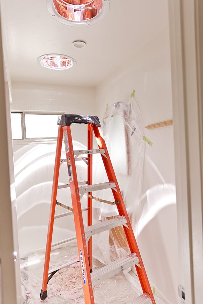 A Sun Tunnel skylight before the ceiling diffuser has been installed