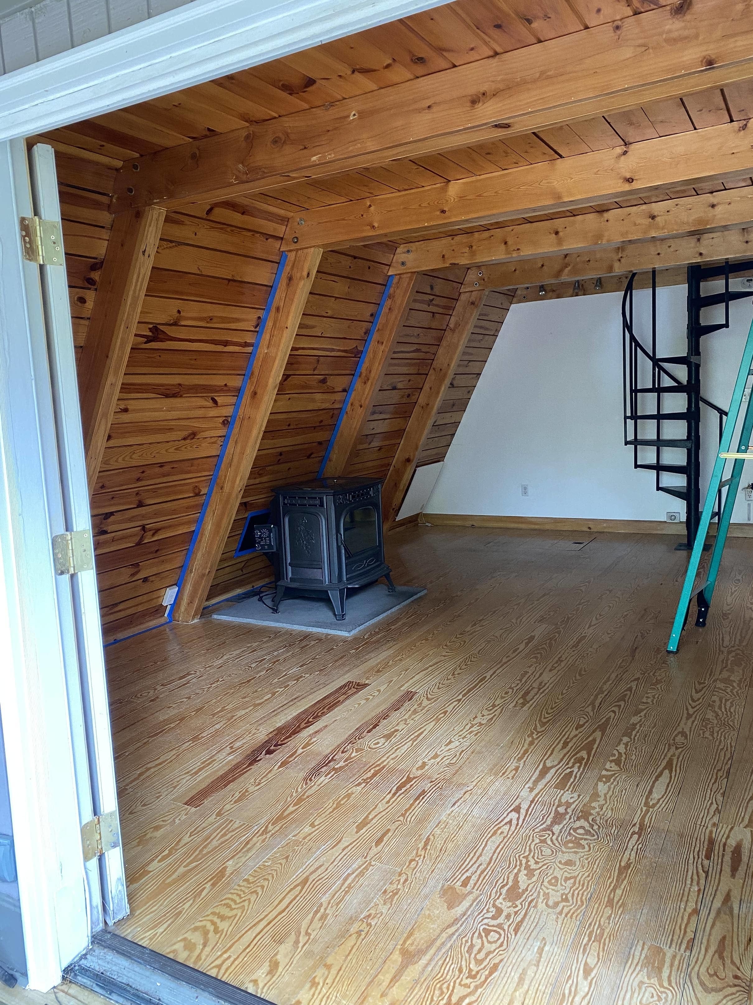 A frame house before breakfast nook renovation