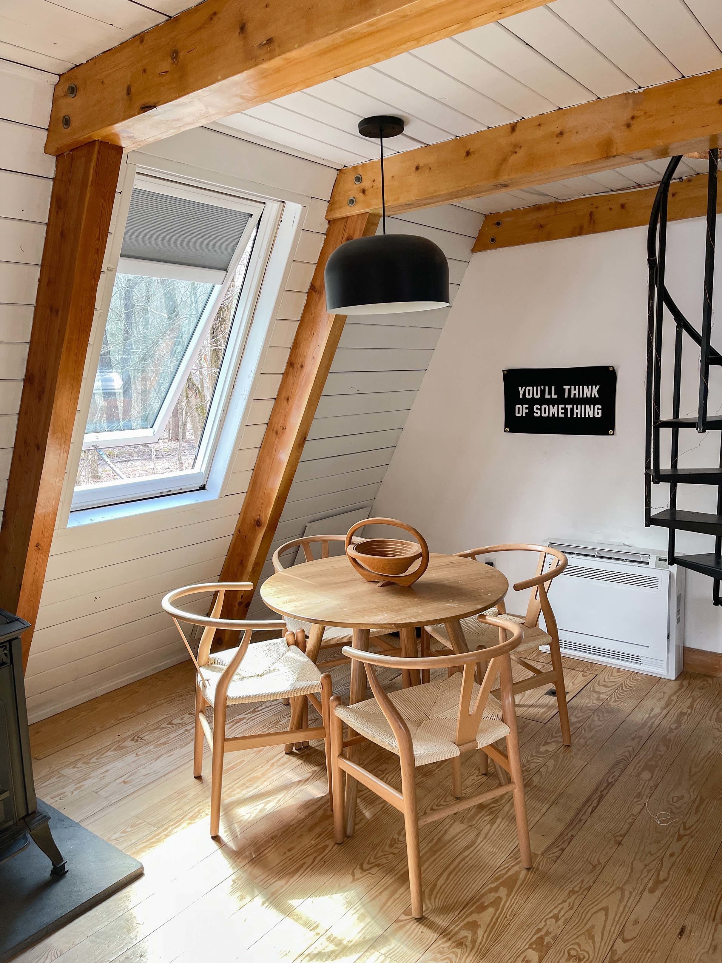 A frame house dining nook