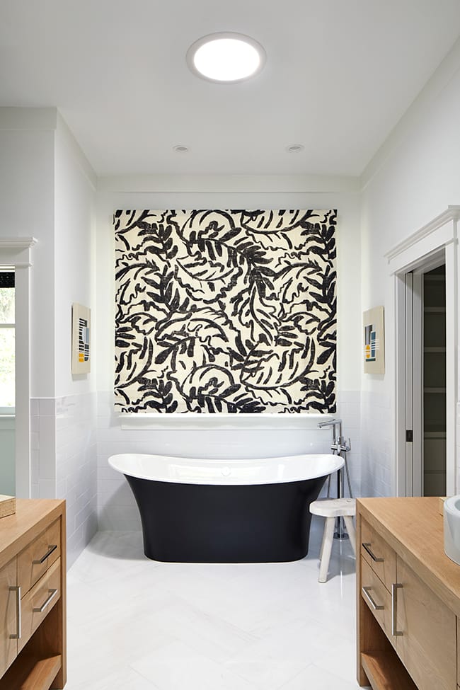 Bathroom black and white shade Sun Tunnel Skylight