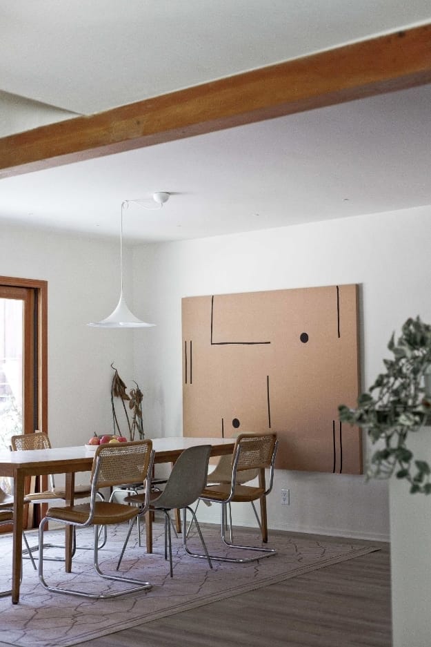Dining room wood door frame table
