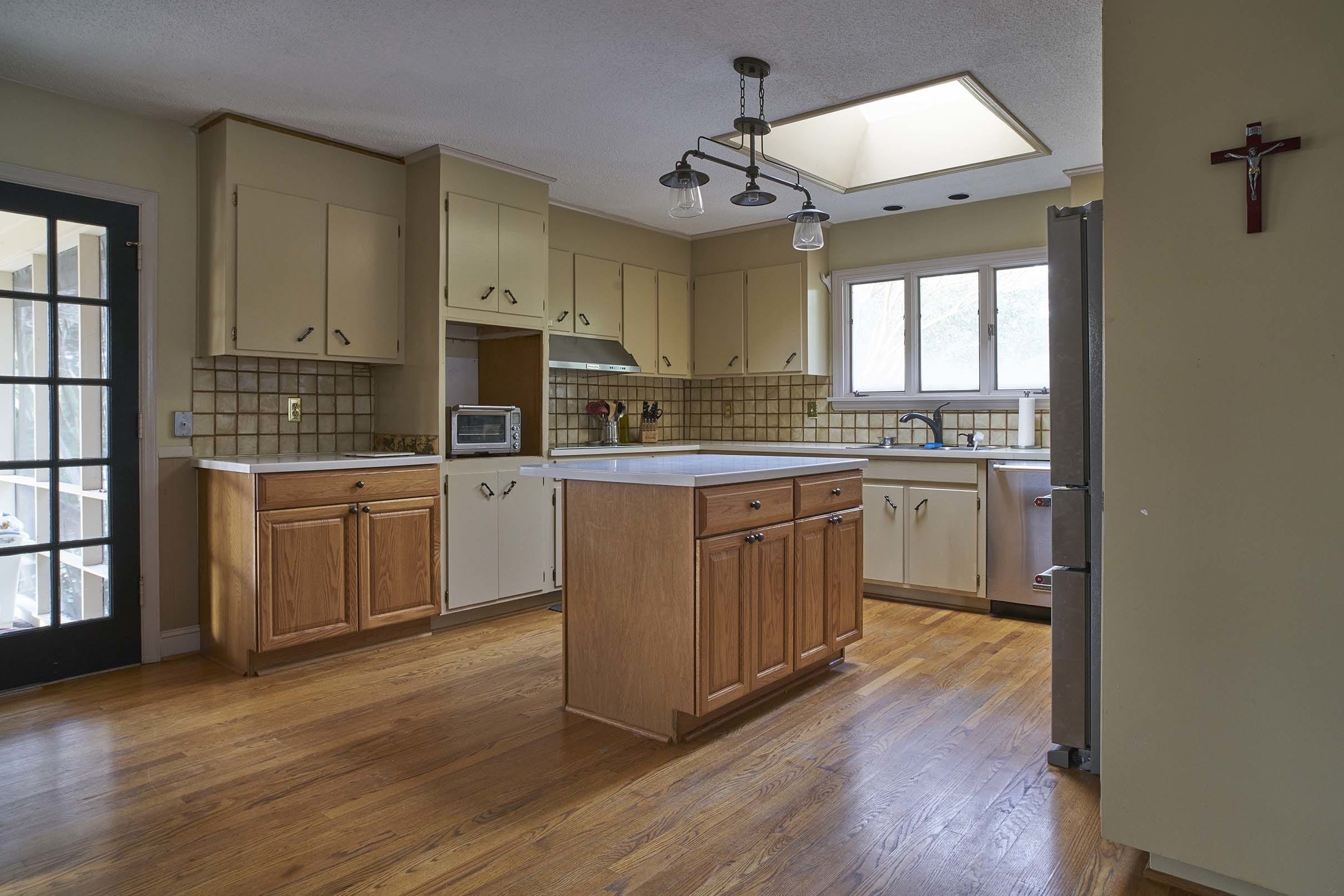 Kitchen wood floors dated decor