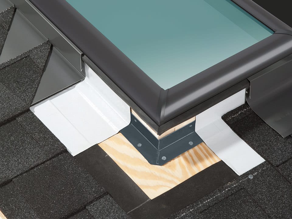 Cutaway showing three layers of protection on a VELUX No Leak skylight