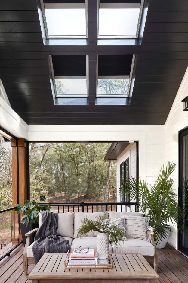 Porch skylights black ceiling shades
