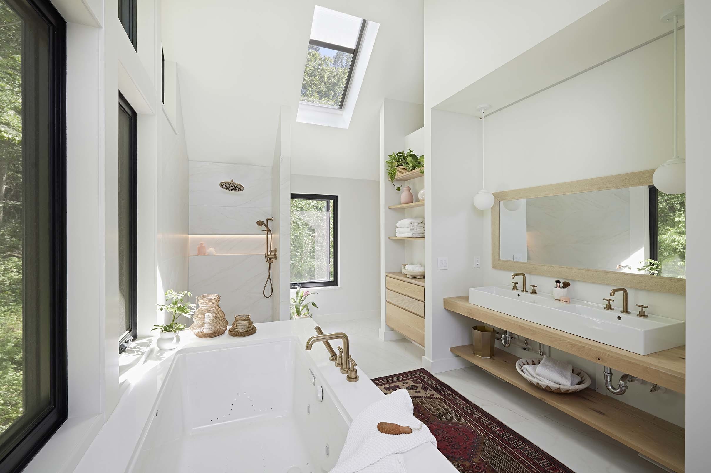 Bathroom skylight closed partial shades