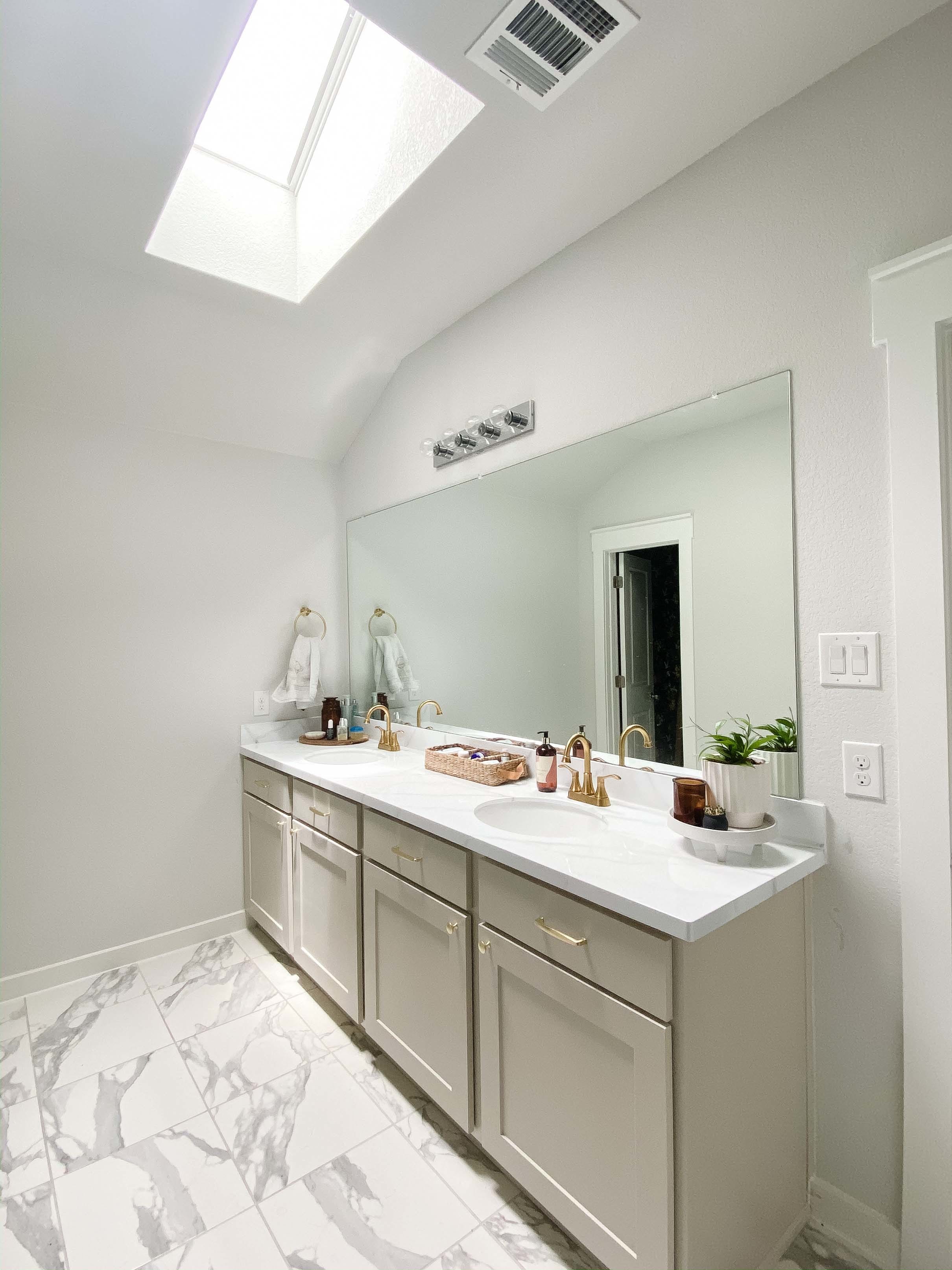 Bathroom white skylight