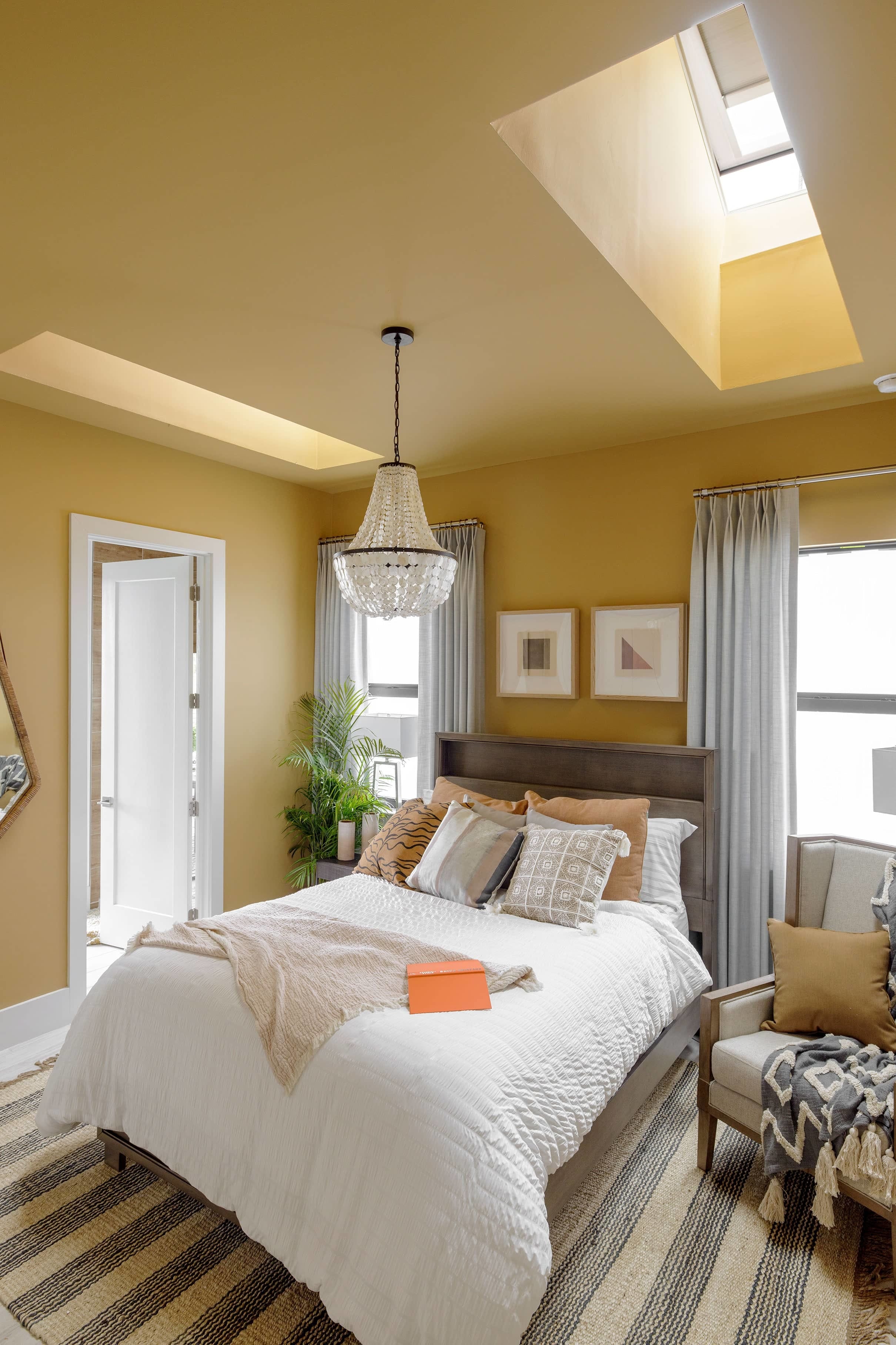 Bedroom skylights yellow grey
