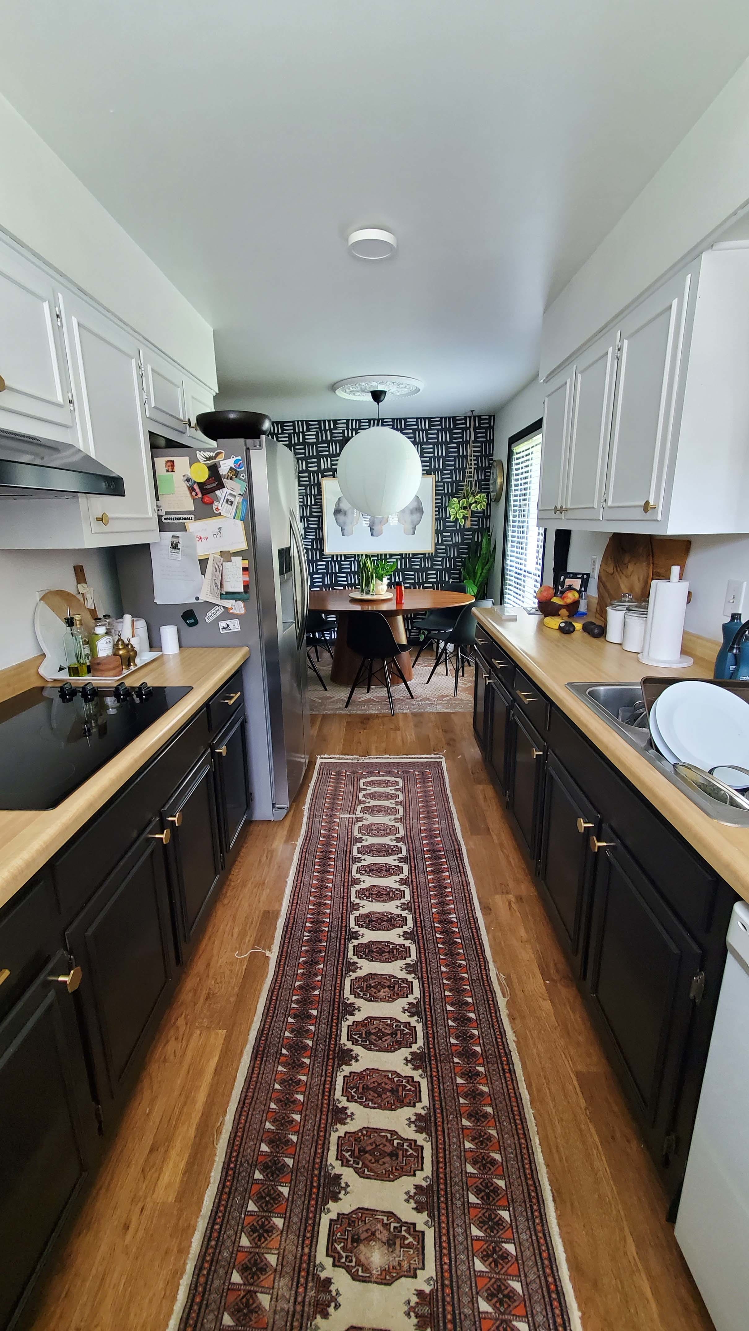Galley kitchen wood floor runner rug
