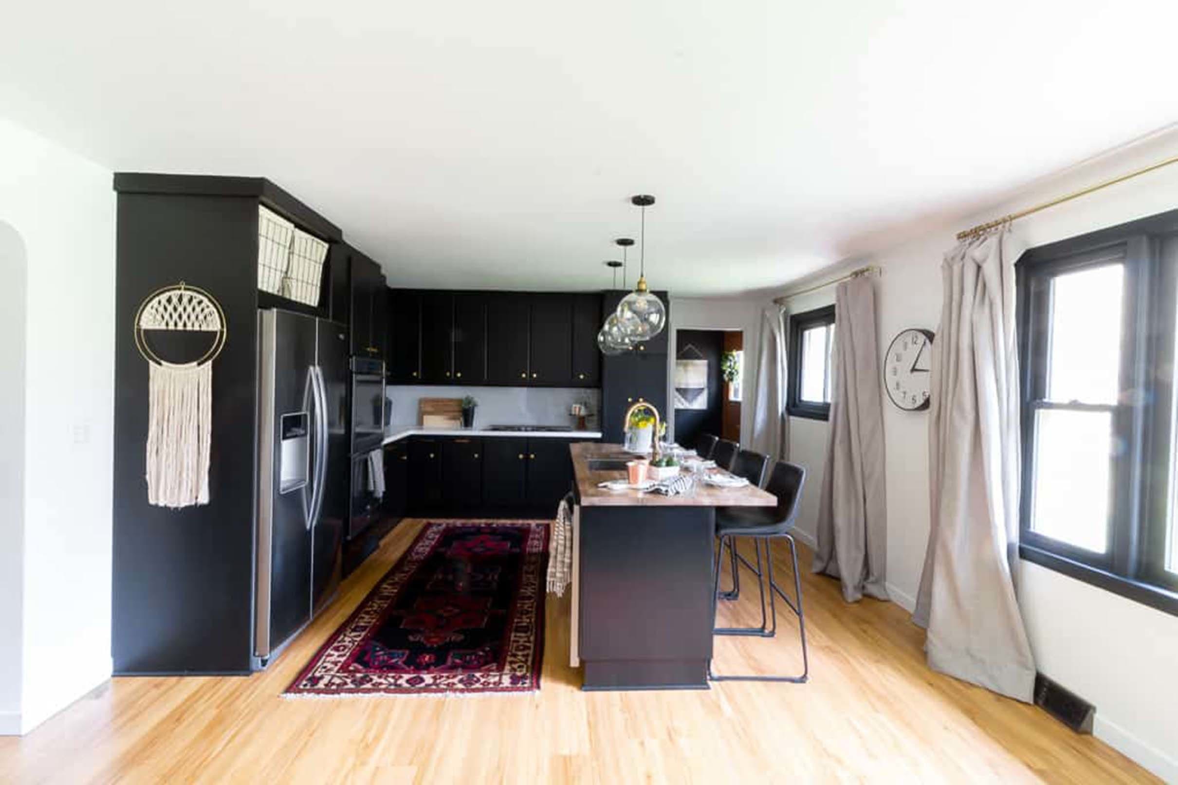 Kitchen dark black cabinets