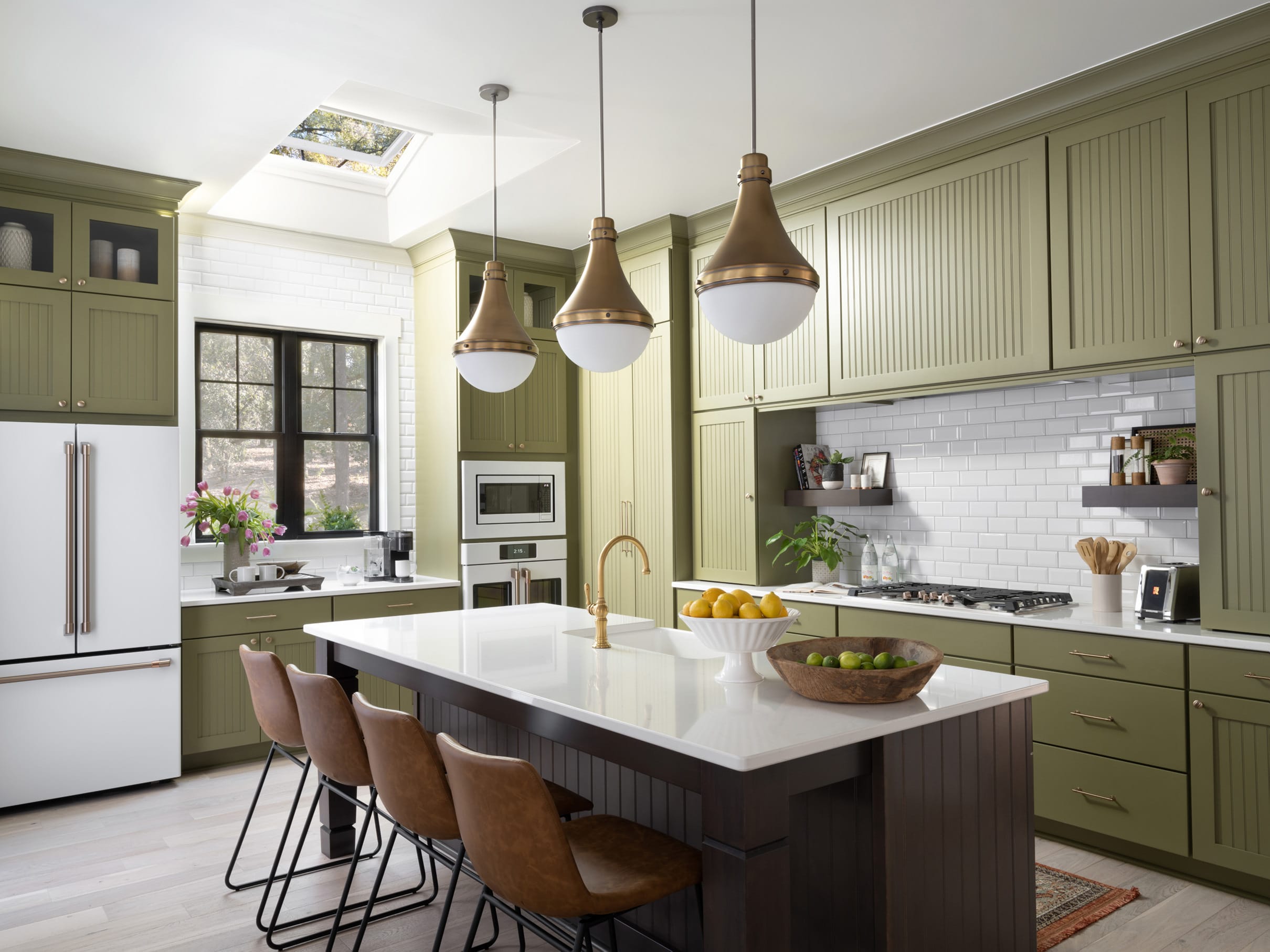 Kitchen skylight open green white