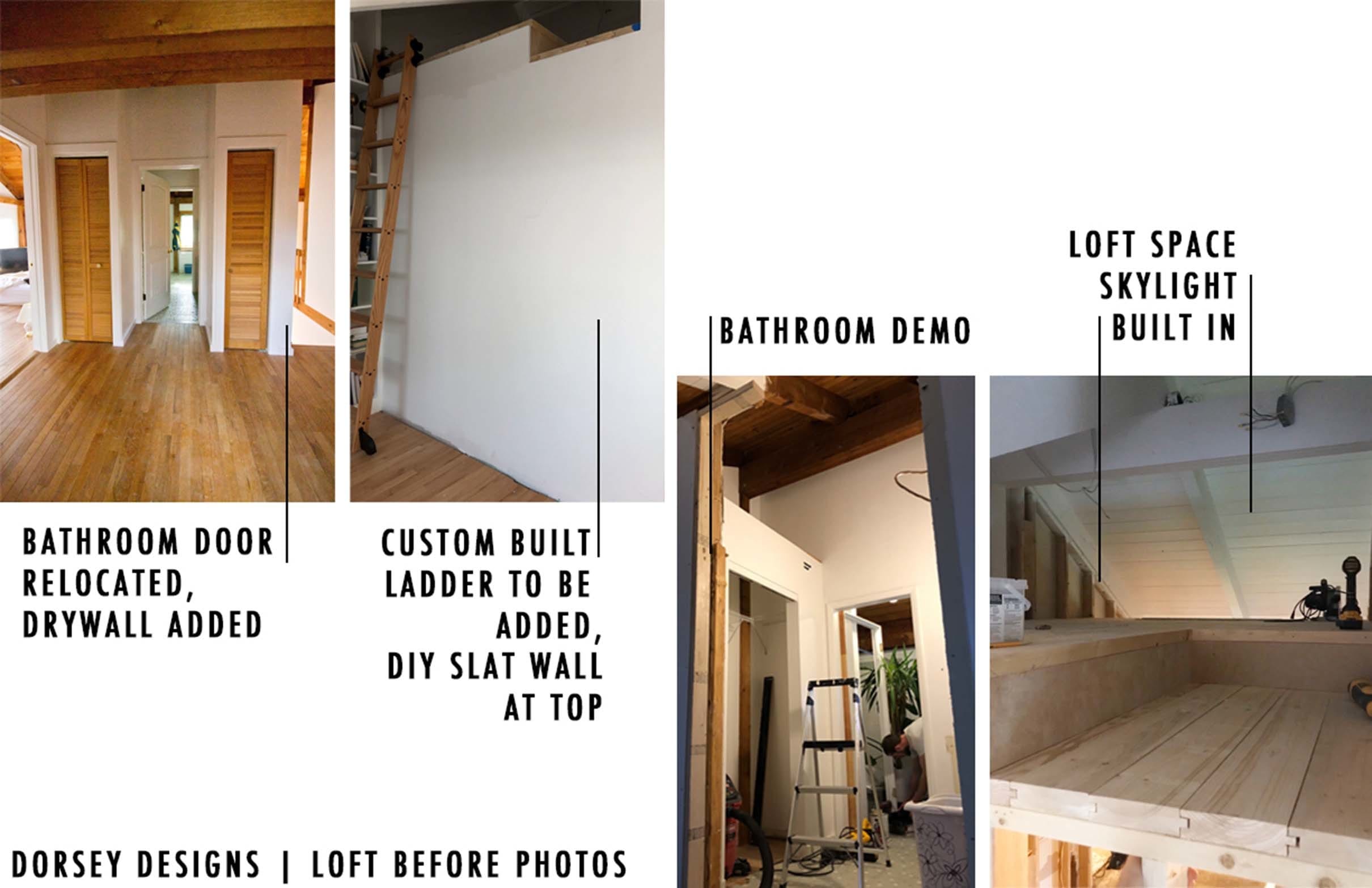 Loft before photos design plan by dorsey designs